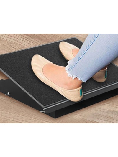 Reposapies metalico q-connect ajustable 3 alturas 415x326x103 mm