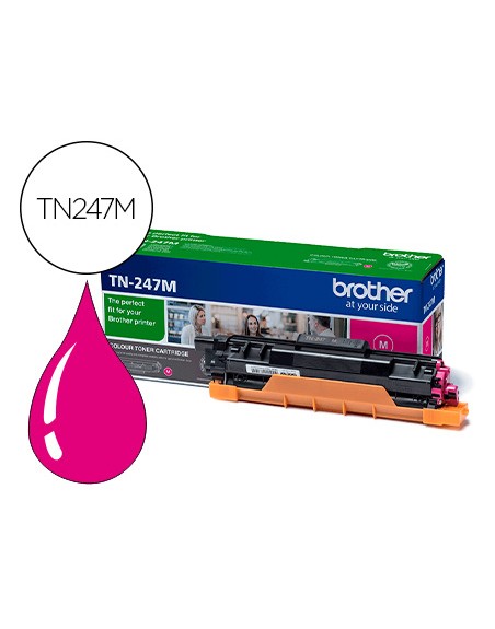 Toner brother tn247m dcp-l3510cdw / hl-l3270cdw / mfc-l3710cw magenta 2300 paginas