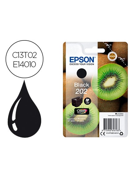 Ink-jet epson 202 xp-6000 / xp-6005 / xp-6100 / xp-6105 negro 250 pag