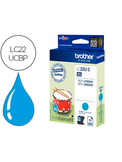 Ink-jet brother lc22ucbp xl dcp-j785dw / dcp-j785dwxl / mfc-j985dw / mfc-j985dw cian 1.200 pag