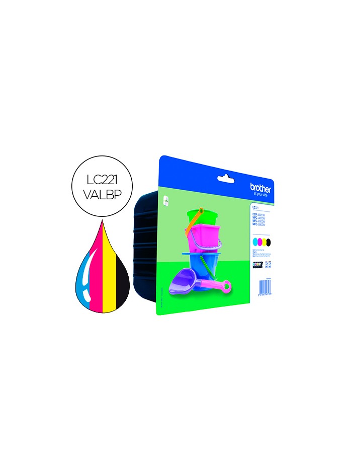 Ink-jet brother lc221val dcp-j562dw / mfc-j480dw / 680dw / 880dw multipack 4 colores negro / amarillo / Ink-jet brother lc221val dcp-j562dw / mfc-j480dw / 680dw / 880dw multipack 4 colores negro / amarillo /