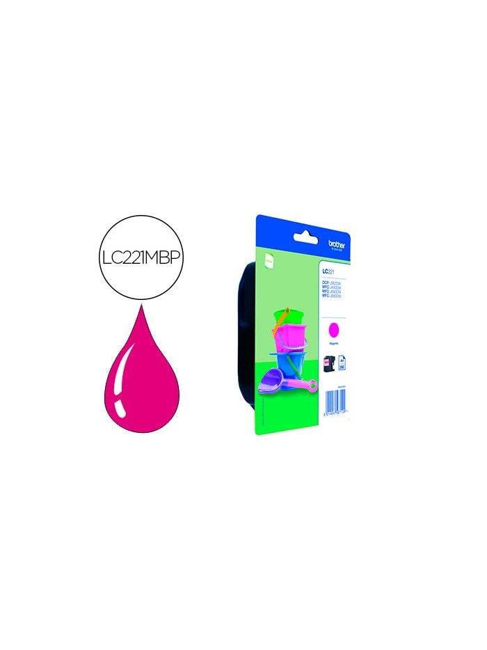 Ink-jet brother lc221m dcp-j562dw / mfc-j480dw / 680dw / 880dw magenta 260 paginas Ink-jet brother lc221m dcp-j562dw / mfc-j480dw / 680dw / 880dw magenta 260 paginas