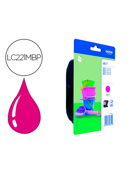 Ink-jet brother lc221m dcp-j562dw / mfc-j480dw / 680dw / 880dw magenta 260 paginas