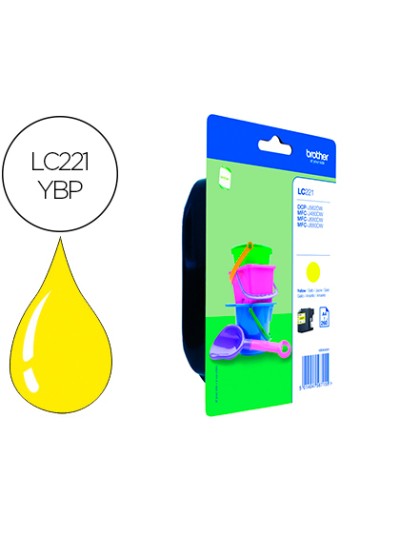 Ink-jet brother lc221y dcp-j562dw / mfc-j480dw / 680dw / 880dw amarillo 260 paginas
