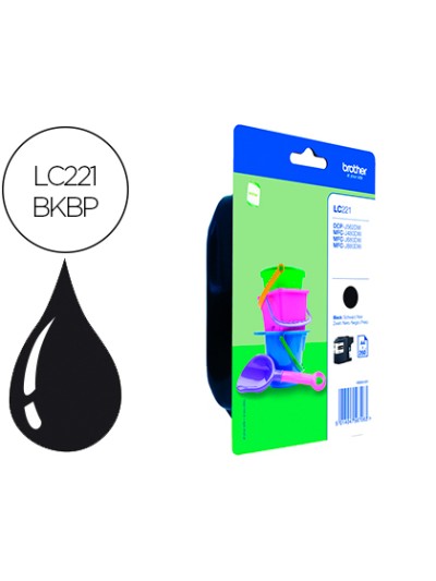 Ink-jet brother lc221bk dcp-j562dw / mfc-j480dw / 680dw / 880dw negro 260 paginas
