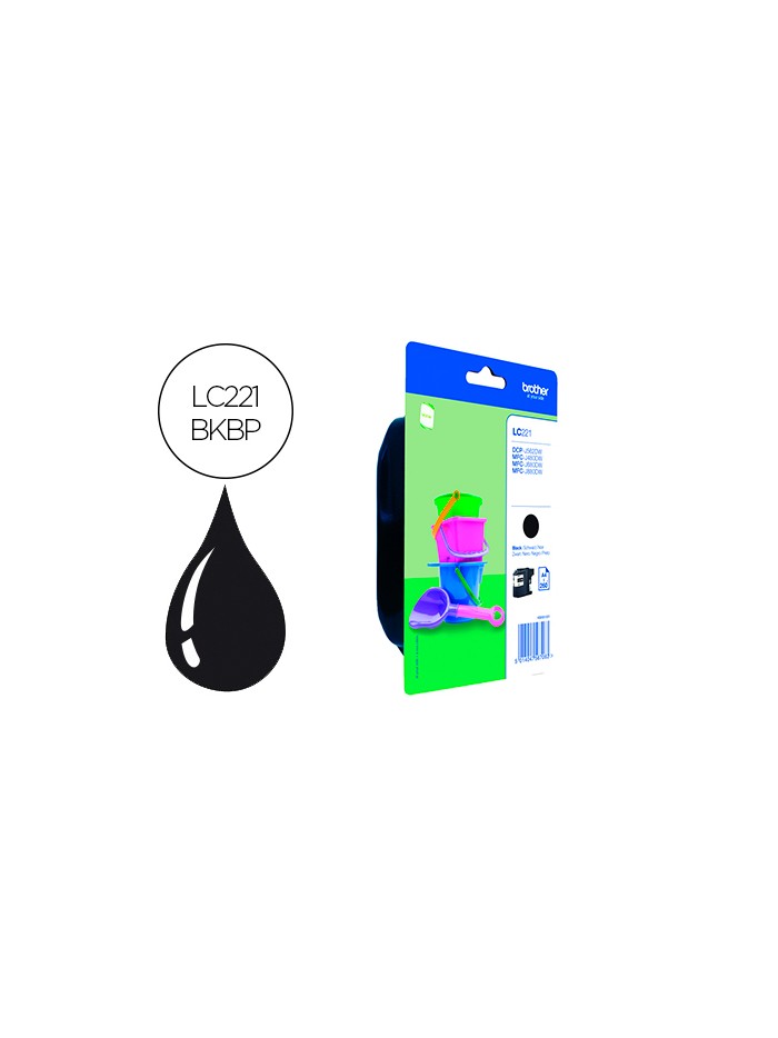 Ink-jet brother lc221bk dcp-j562dw / mfc-j480dw / 680dw / 880dw negro 260 paginas Ink-jet brother lc221bk dcp-j562dw / mfc-j480dw / 680dw / 880dw negro 260 paginas