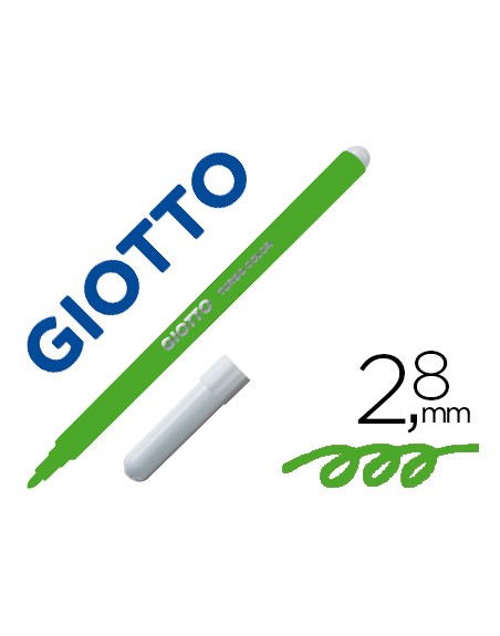 Rotulador giotto turbo color lavable con punta bloqueada unicolor verde
