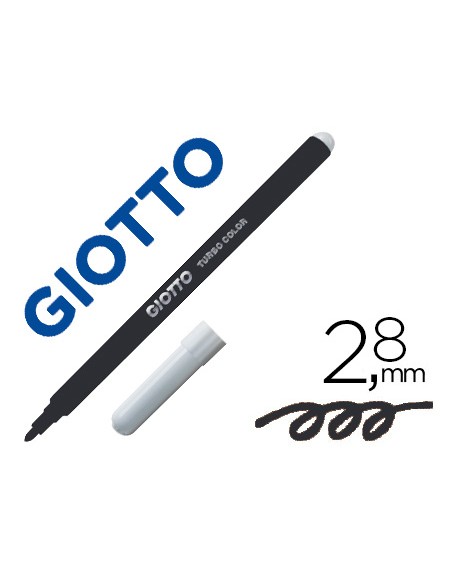 Rotulador giotto turbo color lavable con punta bloqueada unicolor negro