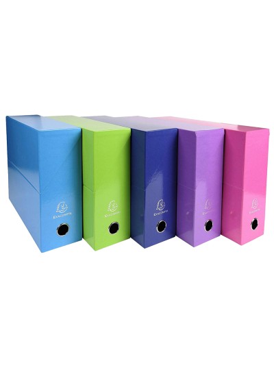 Caja transferencia exacompta iderama din a4 lomo 90 mm colores surtidos