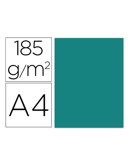 Cartulina guarro din a4 verde menta 185 gr paquete de 50 hojas