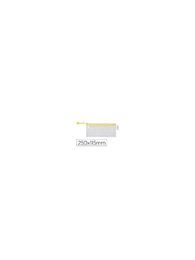 Bolsa multiusos tarifold pvc 250x115 mm apertura superior con cremallera portaboligrafo y correa color amarillo