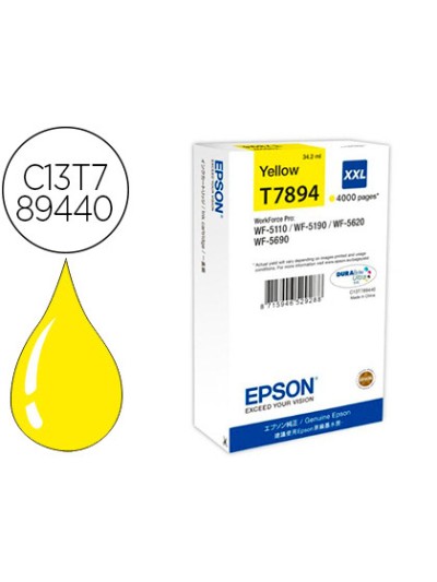 Ink-jet epson t7894xxl wf-5110 / 5190 / 5620 / 5690 amarillo alta capacidad