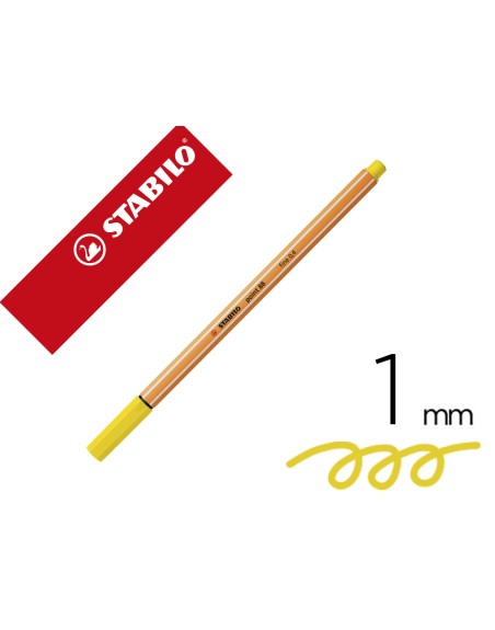 Rotulador stabilo punta de fib ra point 88 amarillo limon punta fina 0,4mm