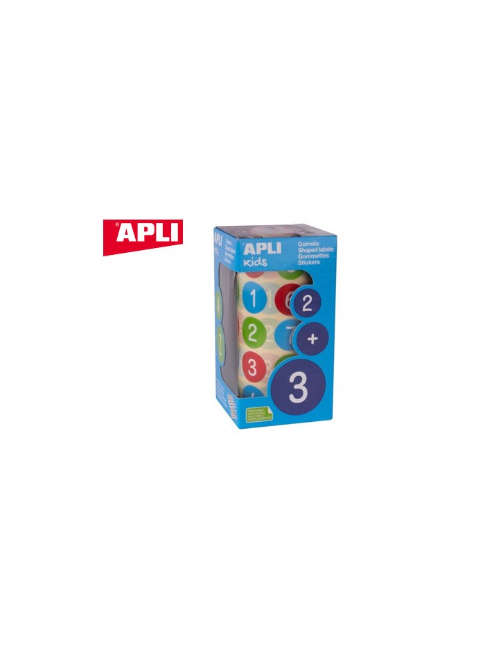 Gomets apli autoadhesivo redondo numeros 20 mm diametro multicolor rollo de 900 unidades Gomets apli autoadhesivo redondo numeros 20 mm diametro multicolor rollo de 900 unidades