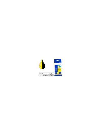 Cinta brother tze651 amarillo/negro 24mm longitud de 8mts