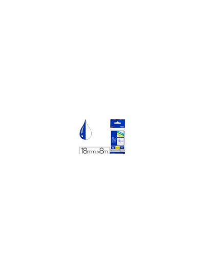 Cinta brother tze243 laminada azul-blanco 18 mm 8mts