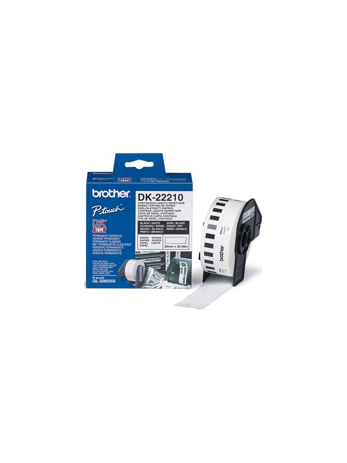 Cinta de papel continuo brother dk-22210 para impresoras ql -29mmx30,48mts- Cinta de papel continuo brother dk-22210 para impresoras ql -29mmx30,48mts-