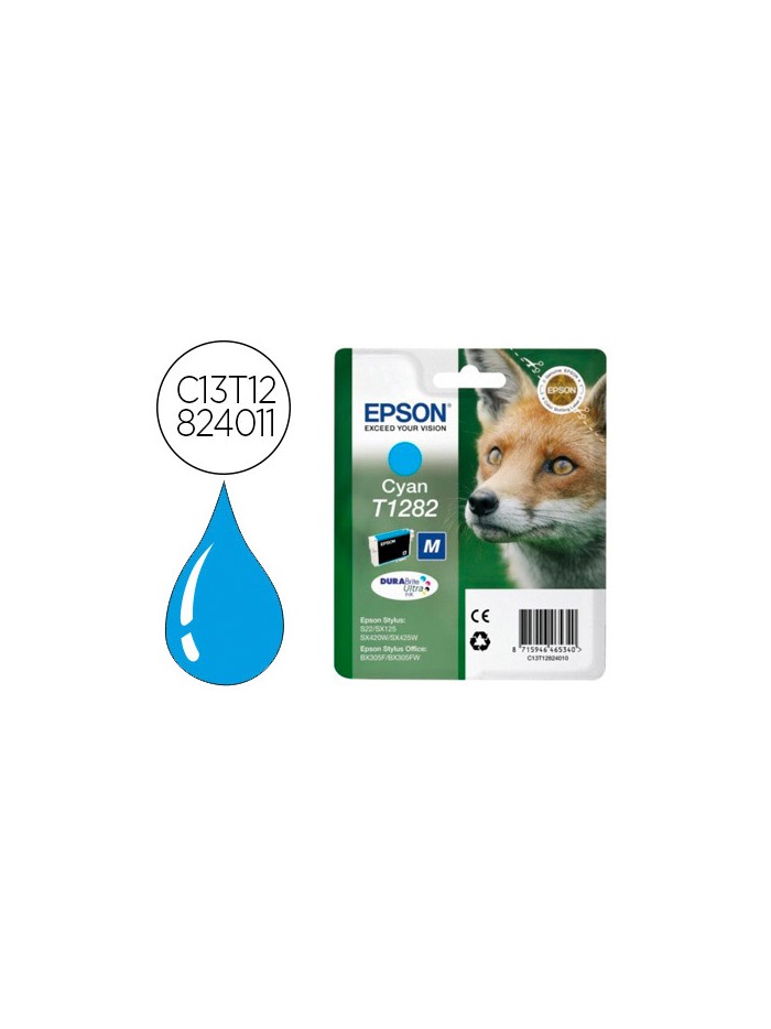 Ink-jet epson t1282 stylus s22 / sx125 cyan -170 pag- Ink-jet epson t1282 stylus s22 / sx125 cyan -170 pag-