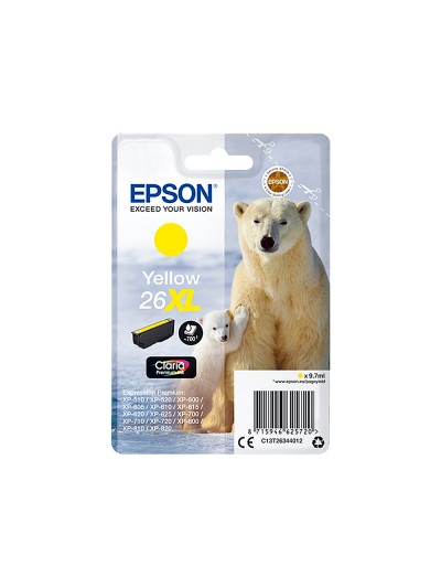 Ink-jet epson 26xl xp-600 / 605 / 700 / 800 amarillo 700 pag