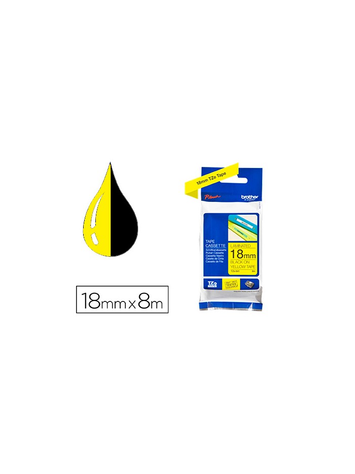 Cinta brother tze-641 amarillo-negro 18mm Cinta brother tze-641 amarillo-negro 18mm