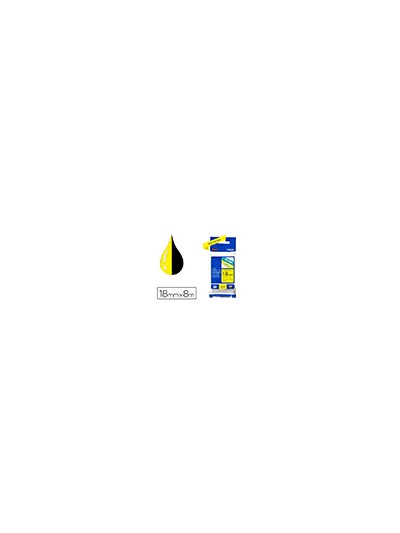 Cinta brother tze-641 amarillo-negro 18mm