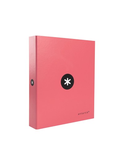 Carpeta 4 anillas 40 mm mixtas antartik a4 forrada color coral