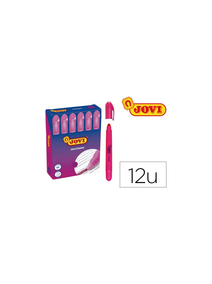 Marcador de cera gel jovi fluorescente rosa caja de 12 unidades Marcador de cera gel jovi fluorescente rosa caja de 12 unidades