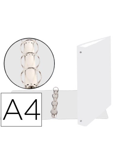 Carpeta de 4 anillas 30mm redondas exacompta din a4 carton forrado blanco