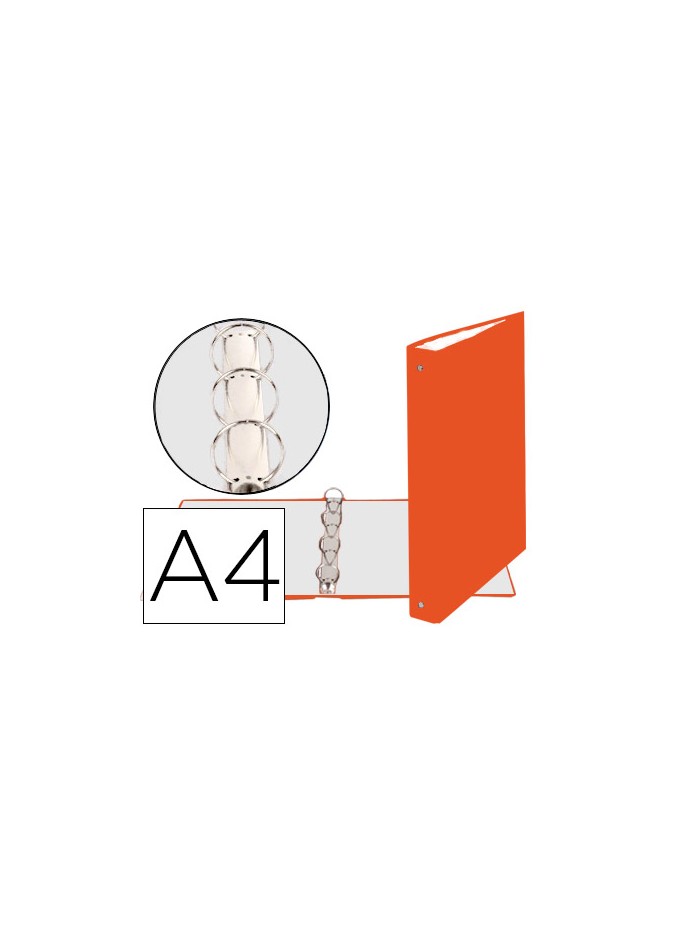 Carpeta de 4 anillas 30mm redondas exacompta din a4 carton forrado naranja Carpeta de 4 anillas 30mm redondas exacompta din a4 carton forrado naranja
