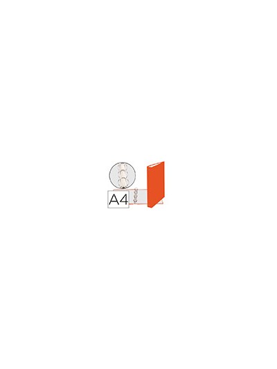 Carpeta de 4 anillas 30mm redondas exacompta din a4 carton forrado naranja