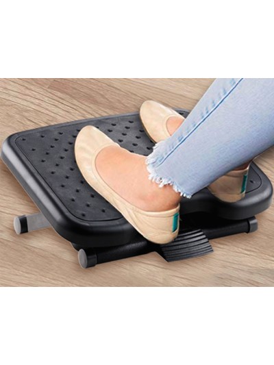 Reposapies ajustable q-connect premium con alfombrilla caucho