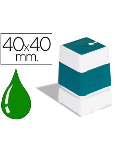 Sello automatico brother 40 mm x 40 mm verde