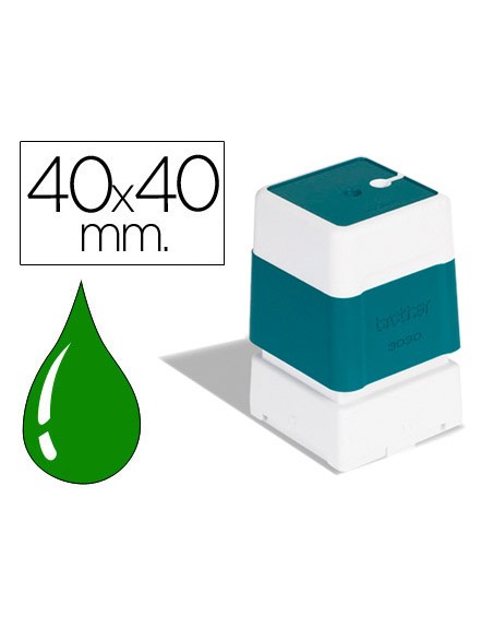 Sello automatico brother 40 mm x 40 mm verde