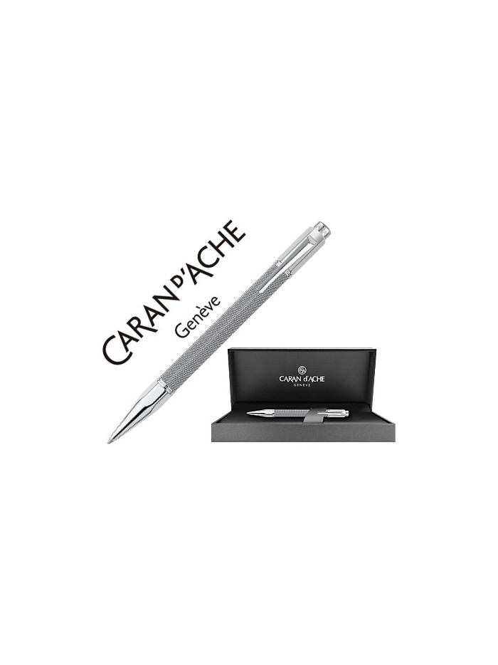 Boligrafo caran d'ache varius ivanhoe cota de malla acero gris placado rodio con estuche punta media Boligrafo caran d'ache varius ivanhoe cota de malla acero gris placado rodio con estuche punta media