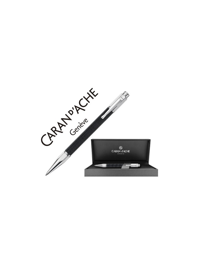 Boligrafo caran d'ache varius ivanhoe cota de malla acero negro placado rodio con estuche punta media Boligrafo caran d'ache varius ivanhoe cota de malla acero negro placado rodio con estuche punta media