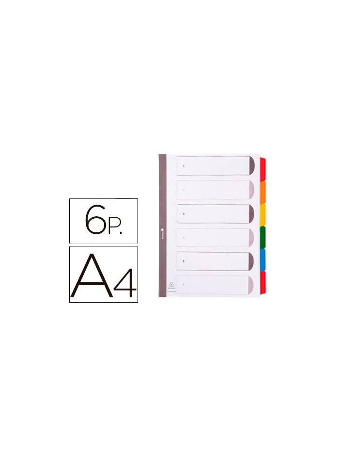 Separador exacompta cartulina juego de 6 separadores din a4 multitaladro color blanco Separador exacompta cartulina juego de 6 separadores din a4 multitaladro color blanco