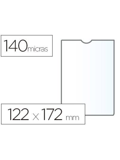 Funda portadocumento esselte transparente plastico 140 micras tamaño 122x172 mm