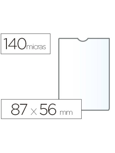 Funda portadocumento esselte plastico transparente 140 micras tamaño 87x56 mm