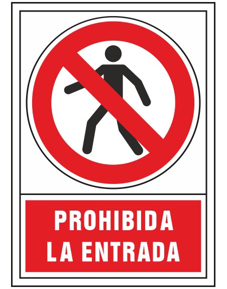 Pictograma syssa señal de prohibicion prohibida la entrada en pvc 245x345 mm