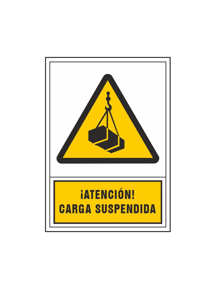 Pictograma syssa señal de advertencia atencion! carga suspendida en pvc 245x345 mm Pictograma syssa señal de advertencia atencion! carga suspendida en pvc 245x345 mm