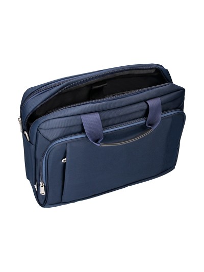 Maletin para portatil q-connect 15,5/' azul 1 asa 1 bolsillo exterior medidas 390x310x120 mm