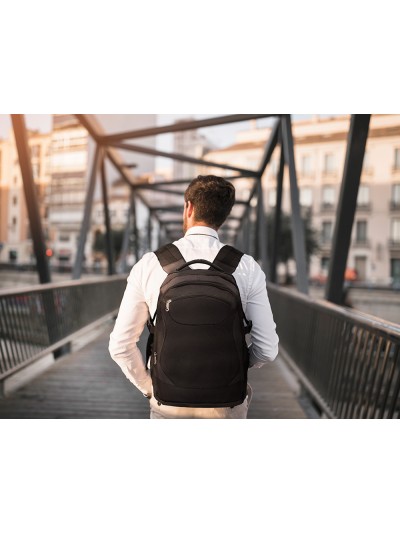 Mochila para portatil q-connect 18/' negra 1 asa 1 bolsillo exterior medidas 330x470x180 mm