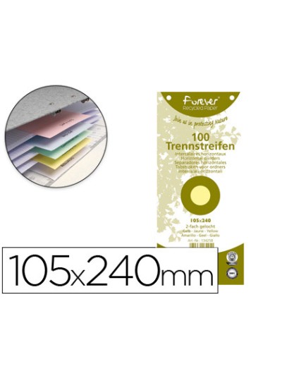 Separador exacompta cartulina de 180 gr juego de 100 separadores 105x240 mm con 2 taladros color amarillo