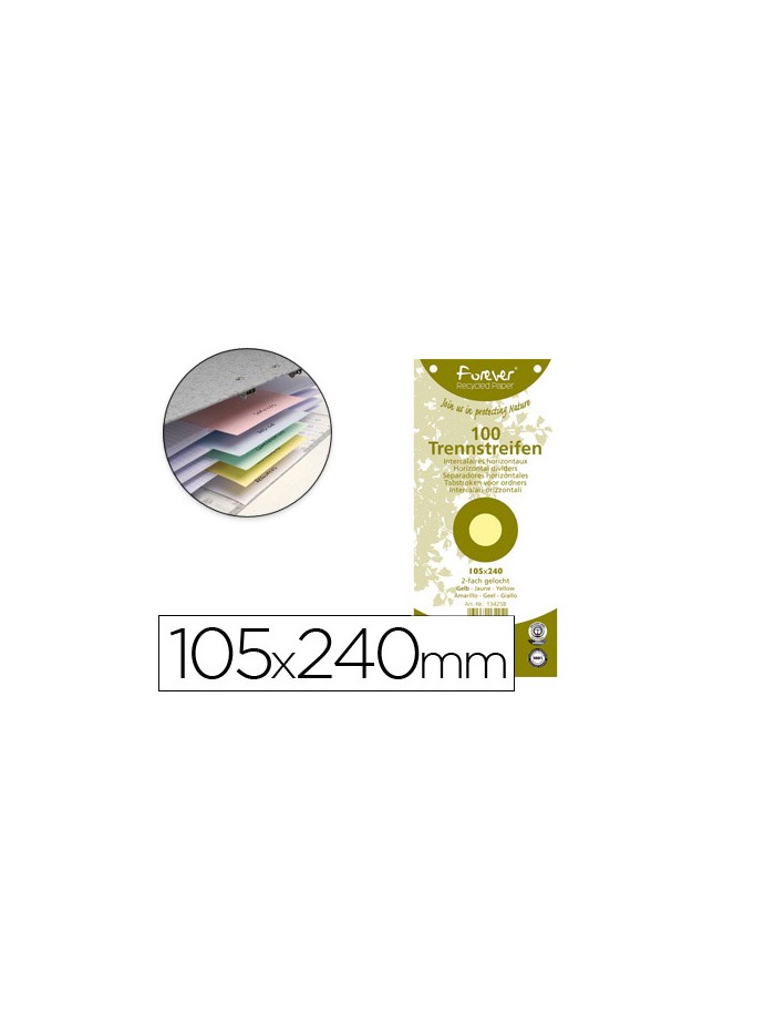 Separador exacompta cartulina de 180 gr juego de 100 separadores 105x240 mm con 2 taladros color amarillo Separador exacompta cartulina de 180 gr juego de 100 separadores 105x240 mm con 2 taladros color amarillo
