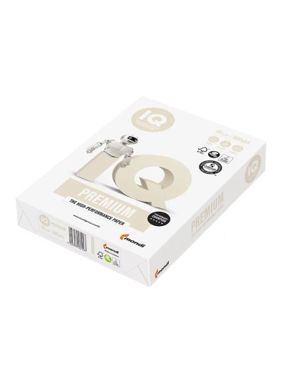Papel fotocopiadora iq premium din a4 90 gramos paquete de 500 hojas