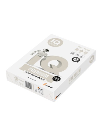 Papel fotocopiadora iq premium din a4 80 gramos paquete de 500 hojas