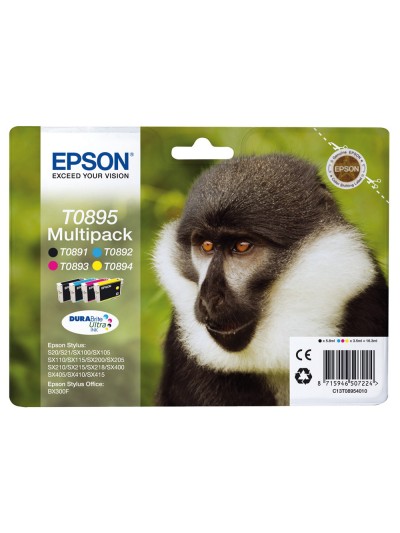 Ink-jet epson t0895 multipack stylus s21/ sx100/sx105/ sx115/sx215/sx218/ sx400/sx40/ sx415 bx300 negro