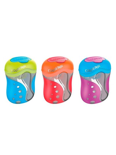 Sacapuntas color peps 2 usos con deposito colores surtidos