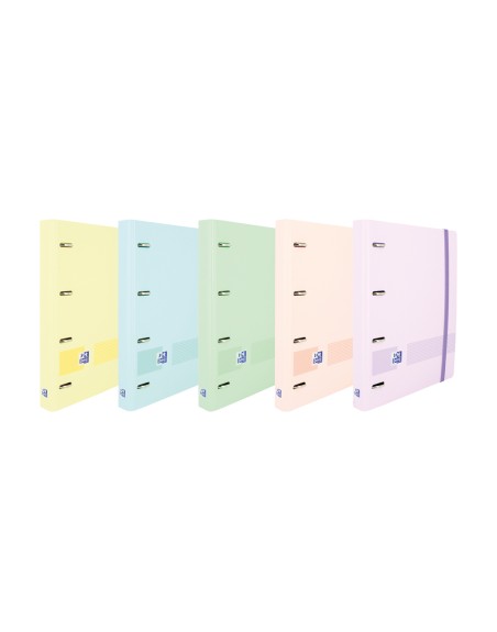 Carpeta con recambio oxford europeanbinder live & go din a5+ 4 anillas 35 mm recambio 100 hojas cuadro 5 mm colores