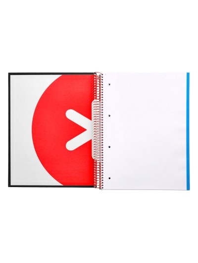 Cuaderno espiral a4 micro antartik tapa forrada 120h 90 gr liso con bandas 4 taladros color negro